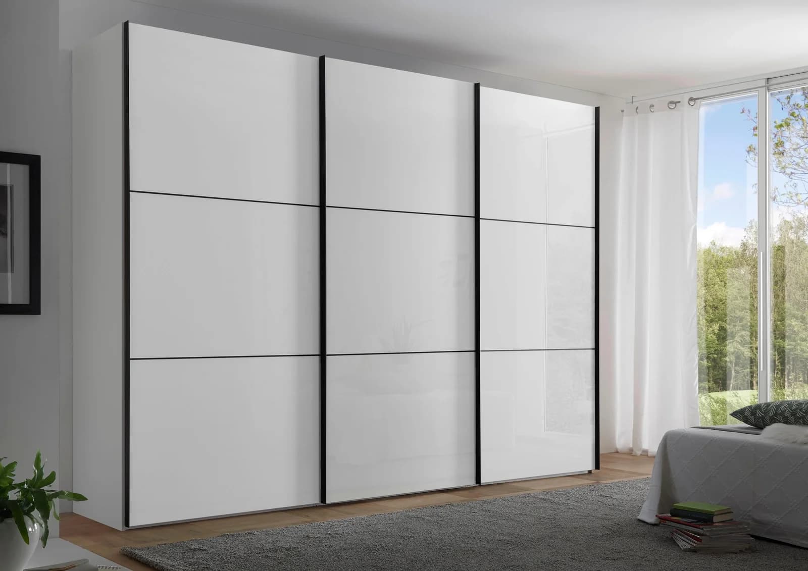 Schwebetürenschrank STAUD Includo Glas Weiß