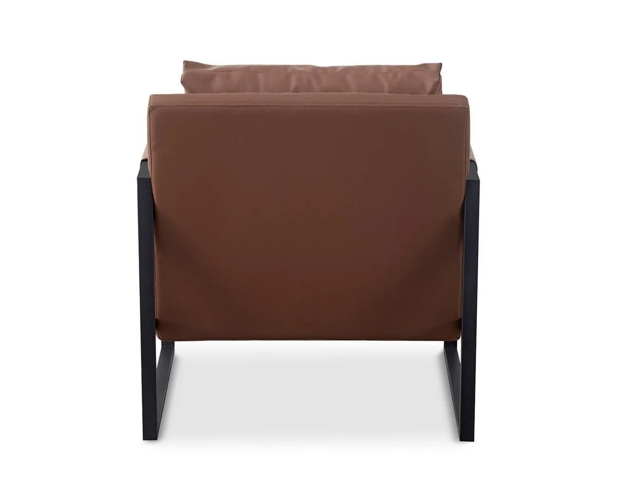 Divit Loungesessel Kunstleder Braun Metallrahmen - Bild 5