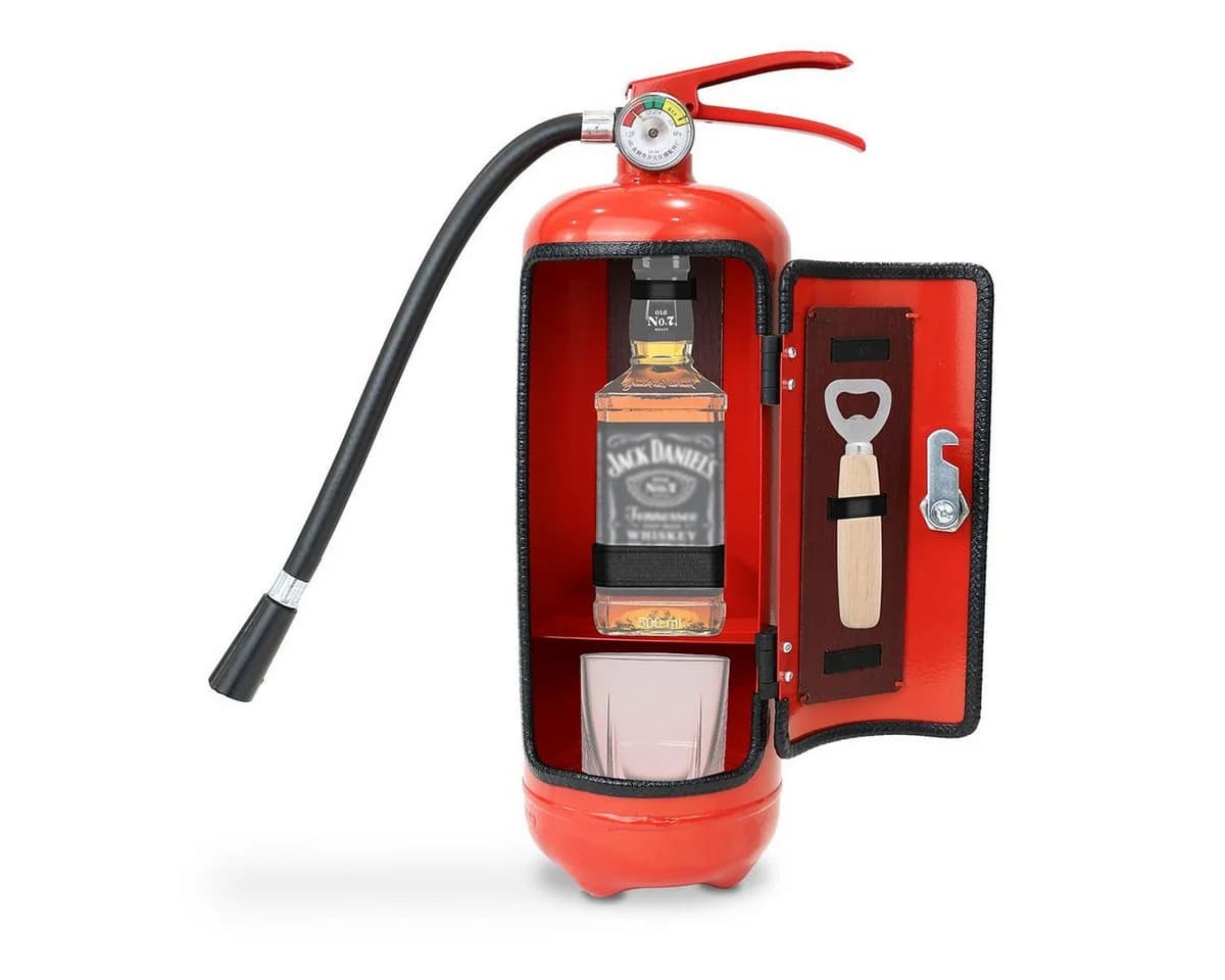 Divit Deko-Wandregal Minibar Feuerlöscher Design Rot - Bild 2