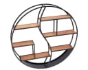 Divit Rundes Wandregal Industrie-Design Holz Metall 6 Ablagen Bild 1