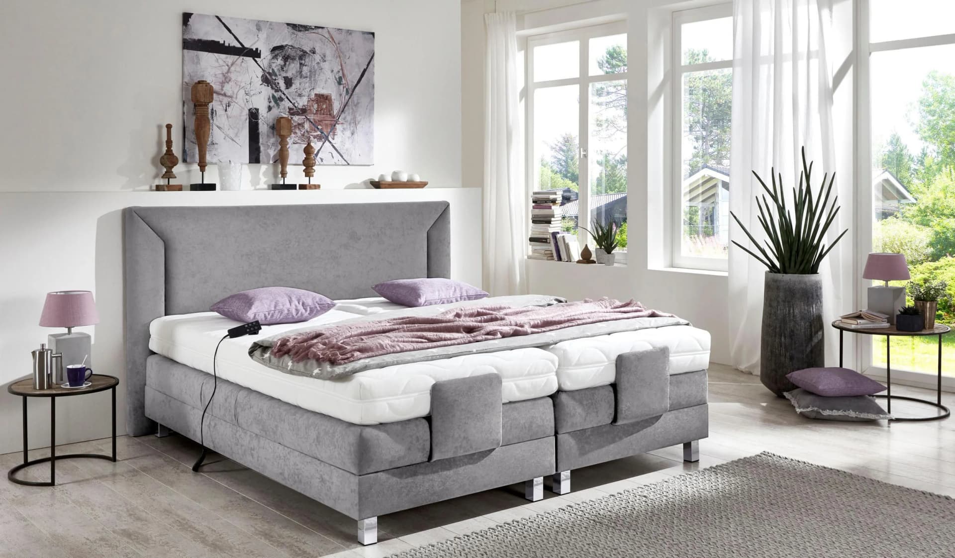 Westfalia Schlafkomfort Boxbett Hellgrau Elektrisch Verstellbar