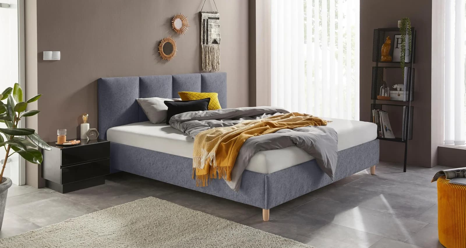 Westfalia Schlafkomfort Polsterbett Anthrazit mit Matratze