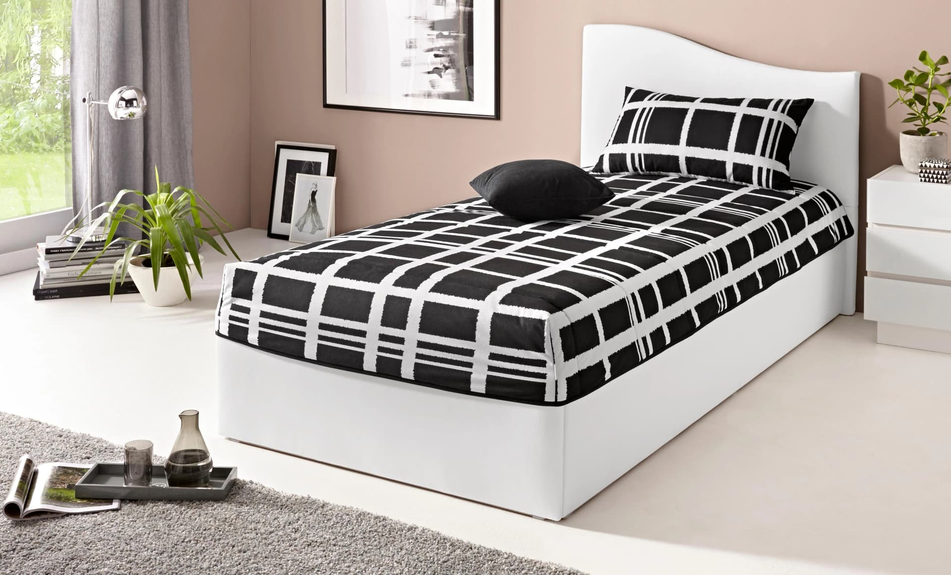 Westfalia Schlafkomfort Tagesdecke Schwarz Weiß 230x220 cm