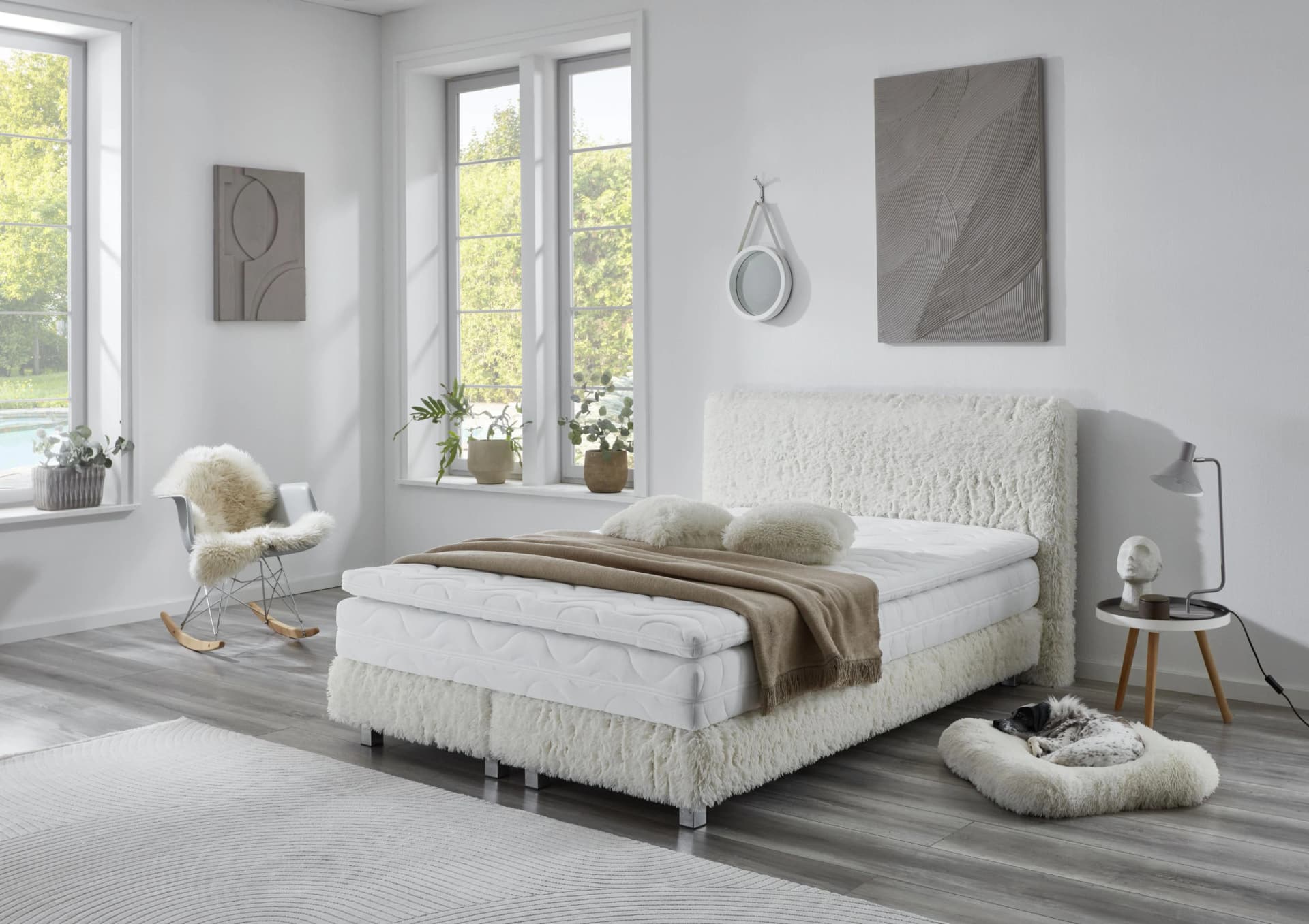 Westfalia Schlafkomfort Boxbett Nara Beige Fellimitat