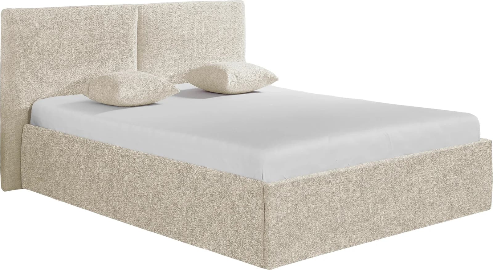 Westfalia Schlafkomfort Polsterbett hellbeige Bouclé mit Matratze