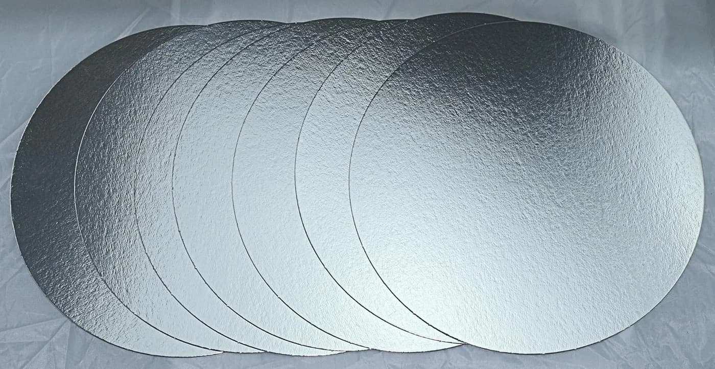 LYSCO Tortenunterlagen rund Metallfarben 5-tlg. Silber/Gold