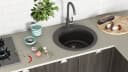 GURARI Granitspüle Schwarz Einbau Granitspüle Bild 1