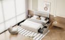 ADWOLT Polsterbett Beige mit LED-Beleuchtung und 4 Schubladen Bild 1