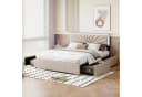 ADWOLT Polsterbett Beige mit LED-Beleuchtung und 4 Schubladen Bild 2