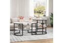 FUROKOY Couchtisch 2er-Set Marmoroptik Metallbeine Weiß-Schwarz Bild 1