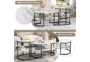 FUROKOY Couchtisch 2er-Set Marmoroptik Metallbeine Weiß-Schwarz Bild 4