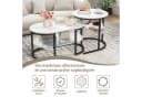 FUROKOY Couchtisch 2er-Set Marmoroptik Metallbeine Weiß-Schwarz Bild 5