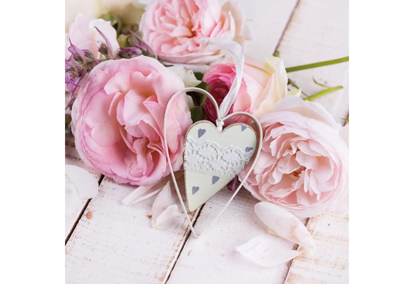 ti-flair Papierserviette 3-lagig Pfingstrosen Vintage Rosa/Weiß 20 Stk