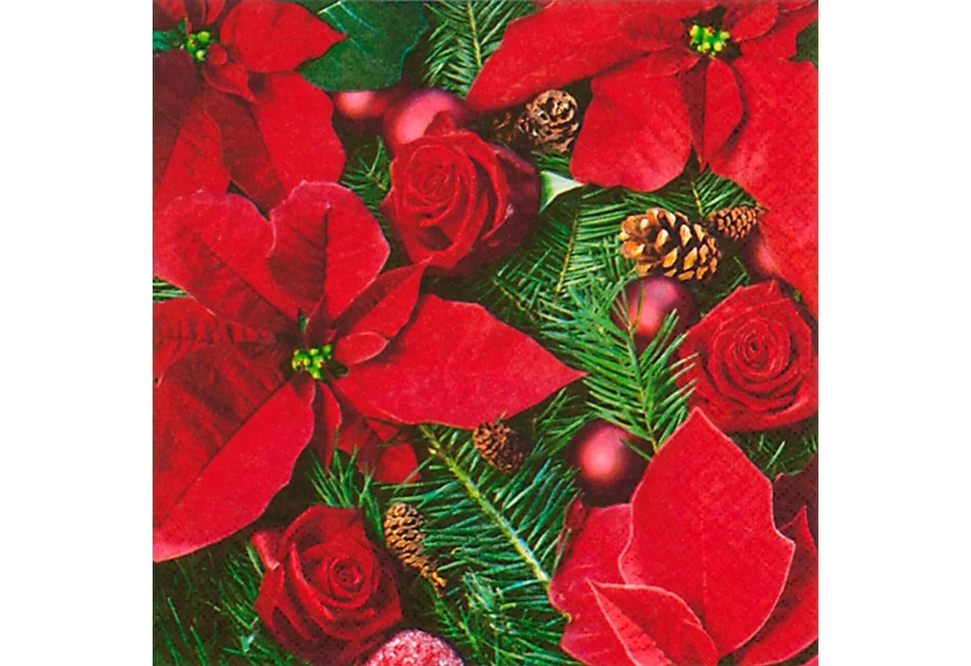 ti-flair Papierserviette Weihnachtsstern 33x33cm Rot/Grün 20 Stk.