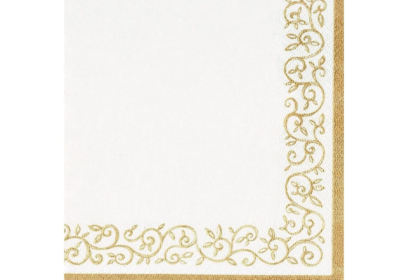 ti-flair Papierserviette 33x33cm Ornament Rand geprägt 20 Stück Weiß/Gold
