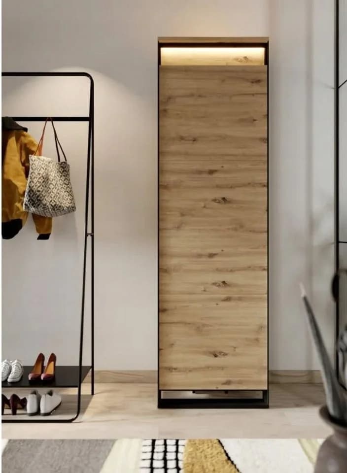 Compleo Kleiderschrank für den Flur LIMA, Öffnungssystem push to open, LED-Beleuchtung Loft Stil - Bild 2
