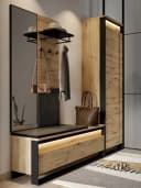 Compleo Kleiderschrank für den Flur LIMA, Öffnungssystem push to open, LED-Beleuchtung Loft Stil Bild 3