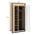 Compleo Kleiderschrank LIMA Push-to-Open LED 2-Türer Schwarz/Eiche Bild 5