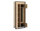 Compleo Vitrine LIMA 2-türig Loft Stil Schwarz Eiche Glasregal LED Bild 3