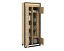 Compleo Vitrine LIMA 2-türig Loft Stil Schwarz Eiche Glasregal LED Bild 4