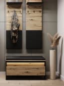 Compleo Sitzbank LIMA mit Stauraum und LED-Leiste Schwarz/Eiche Bild 5