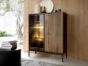 Compleo Vitrine LINO Loft Stil 2 Türen Schwarz/Grau Bild 1