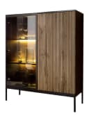 Compleo Vitrine LINO Loft Stil 2 Türen Schwarz/Grau Bild 2