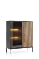 Compleo Vitrine LINO Loft Stil 2 Türen Schwarz/Grau Bild 3
