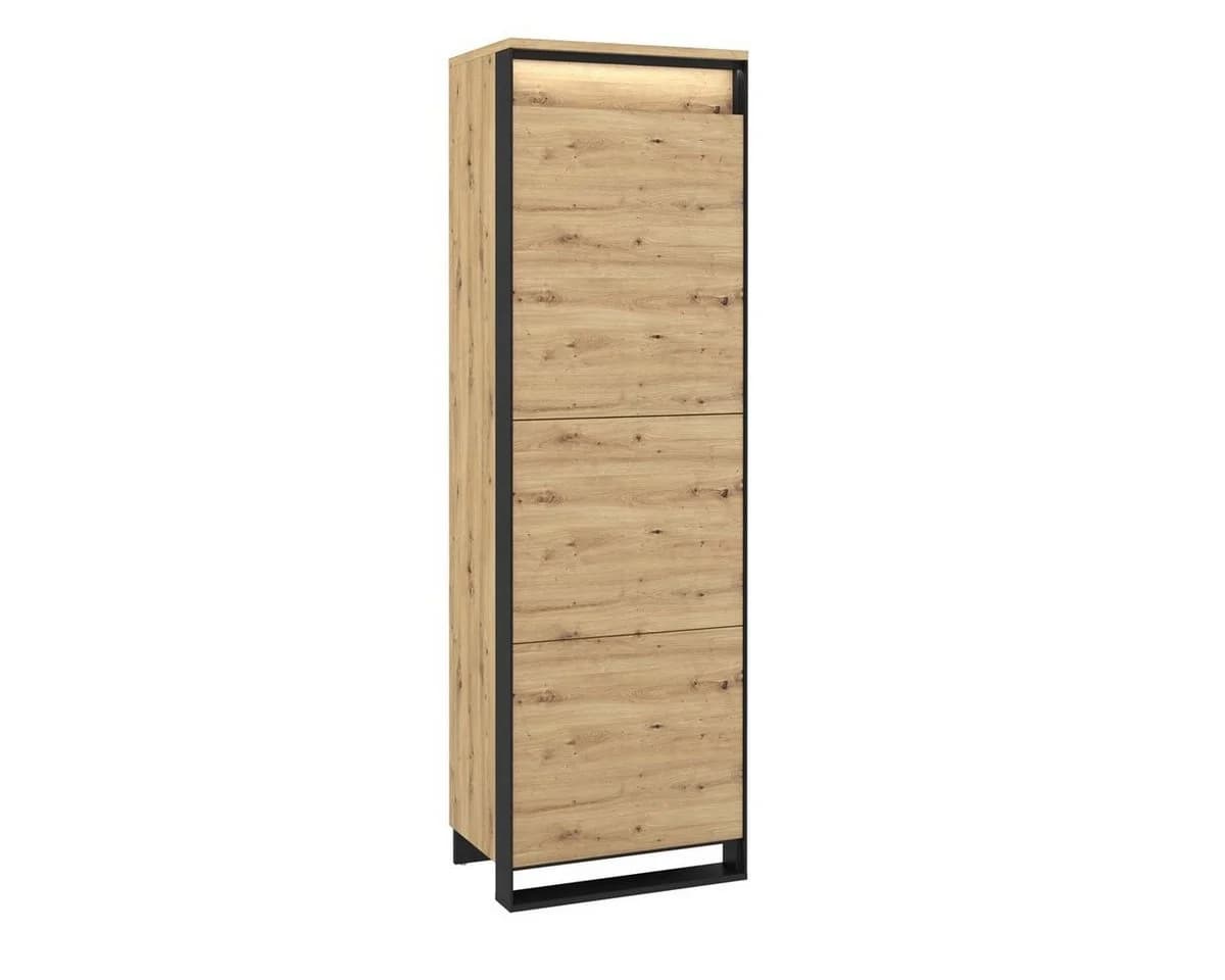 Compleo Kleiderschrank LIMA Schwarz Push-to-Open Modern Loft - Bild 2