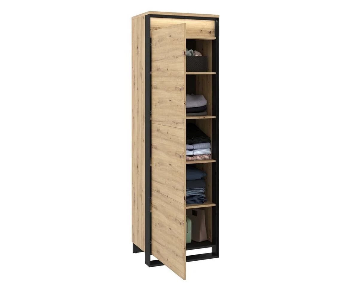 Compleo Kleiderschrank LIMA Schwarz Push-to-Open Modern Loft - Bild 3