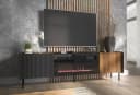 Compleo TV-Schrank Zweitürig mit Elektrischem Kamin COMO, Realistische LED-Flamme Modern Wohnzimmer Bild 1