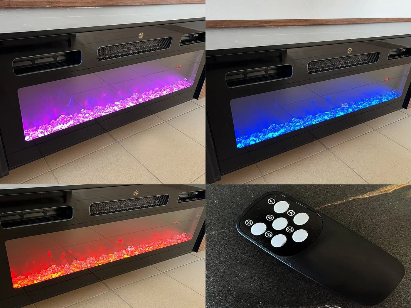 Compleo TV-Schrank Zweitürig mit Elektrischem Kamin COMO, Realistische LED-Flamme Modern Wohnzimmer - Bild 4