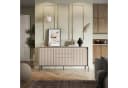 Compleo Kommode FLORE Beige mit 3 Schubladen und geriffelter Front Bild 1
