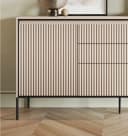 Compleo Kommode FLORE Beige mit 3 Schubladen und geriffelter Front Bild 4