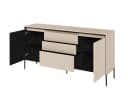 Compleo Kommode FLORE Beige mit 3 Schubladen und geriffelter Front Bild 5