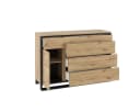 Compleo Kommode LIMA Sideboard 4 Schubladen Schwarz Modern Loft Bild 1
