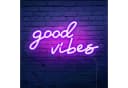 SOLIDEE LED-Neonschild „Good Vibes“ Violett Dimmbar USB Bild 2