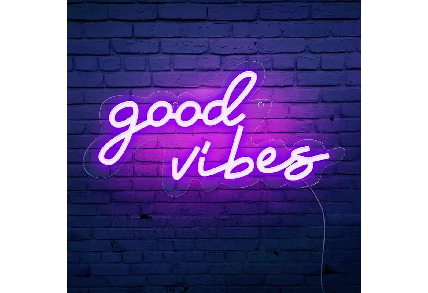 SOLIDEE LED-Neonschild „Good Vibes“ Violett Dimmbar USB - Bild 2