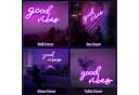 SOLIDEE LED-Neonschild „Good Vibes“ Violett Dimmbar USB Bild 4