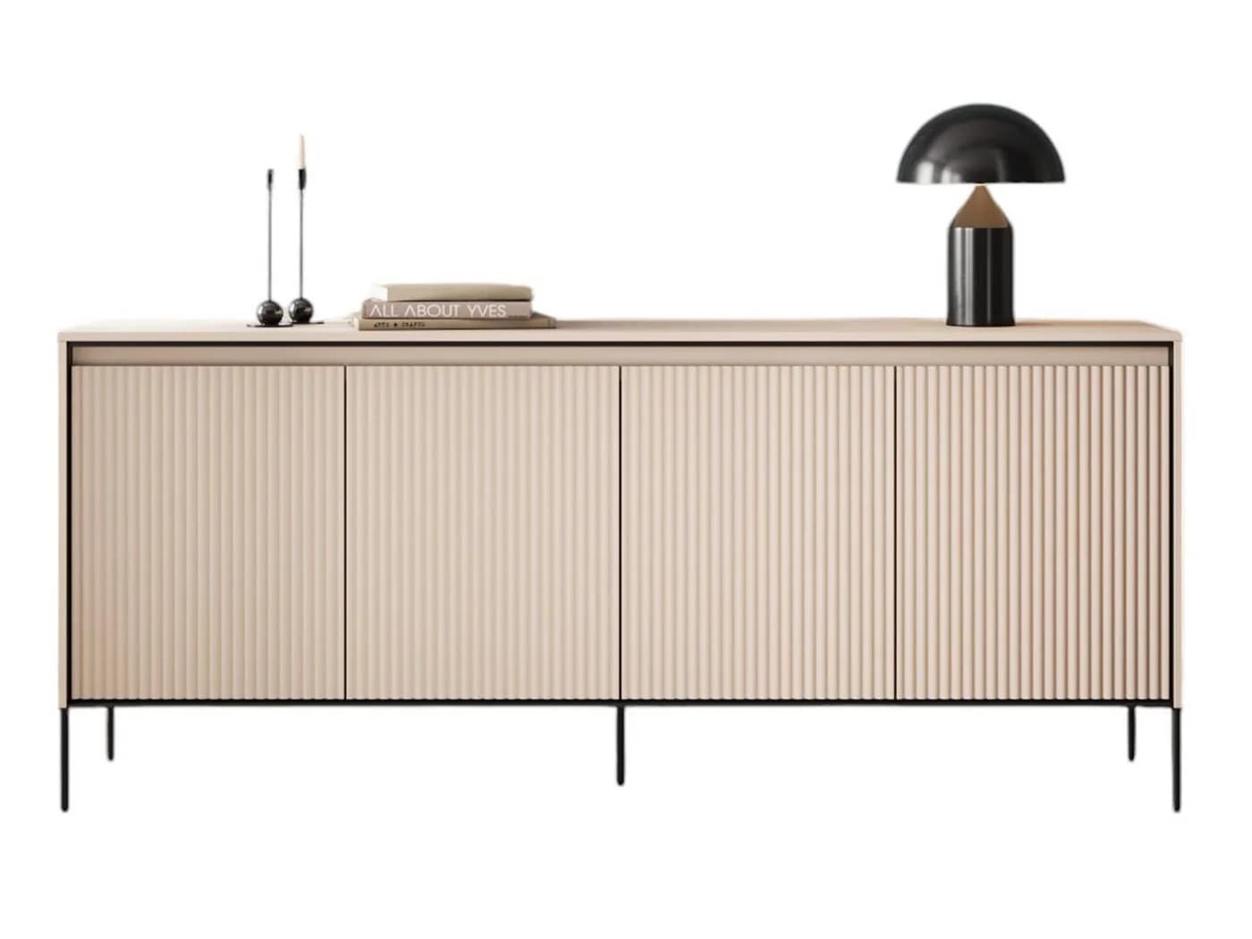 Compleo Kommode FLORE Beige mit 4 Türen und Metallfüßen - Bild 2