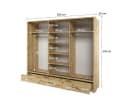 Compleo Kleiderschrank ARTI 01 3-türig mit Spiegel und 3 Schubladen Eiche Bild 3
