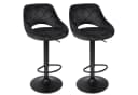 JEOBEST Barhocker Set 2 St. Samt Schwarz Höhenverstellbar Bild 2