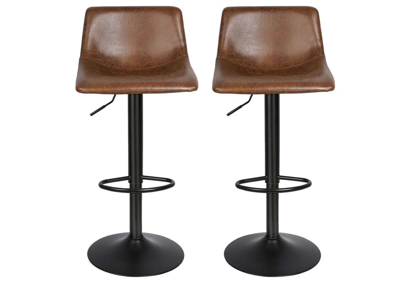 JEOBEST Barhocker Retro Bistrohocker Tresenhocker Braunes Wildleder - Bild 2