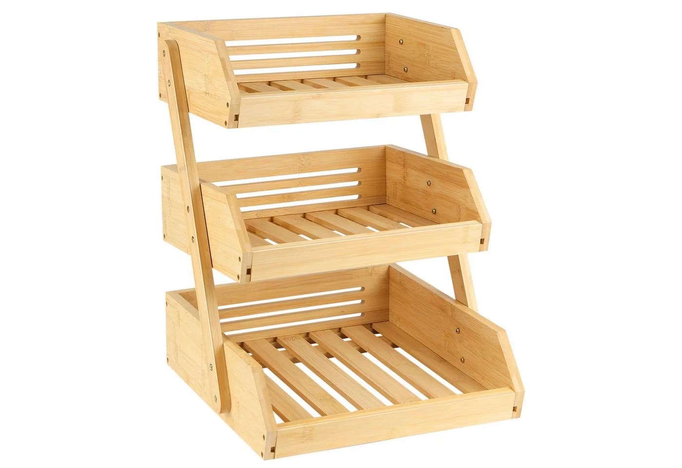 JEOBEST 3-stöckiger Obstkorb Bambus - Bild 3