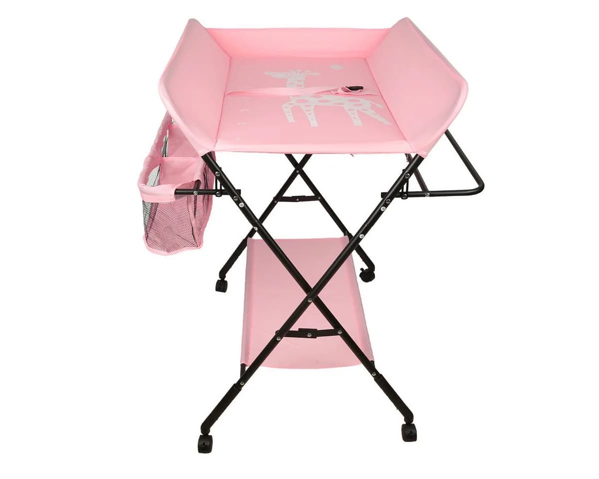 JEOBEST Wickeltisch Rosa Faltbar Höhenverstellbar Mit Stauraum - Bild 4