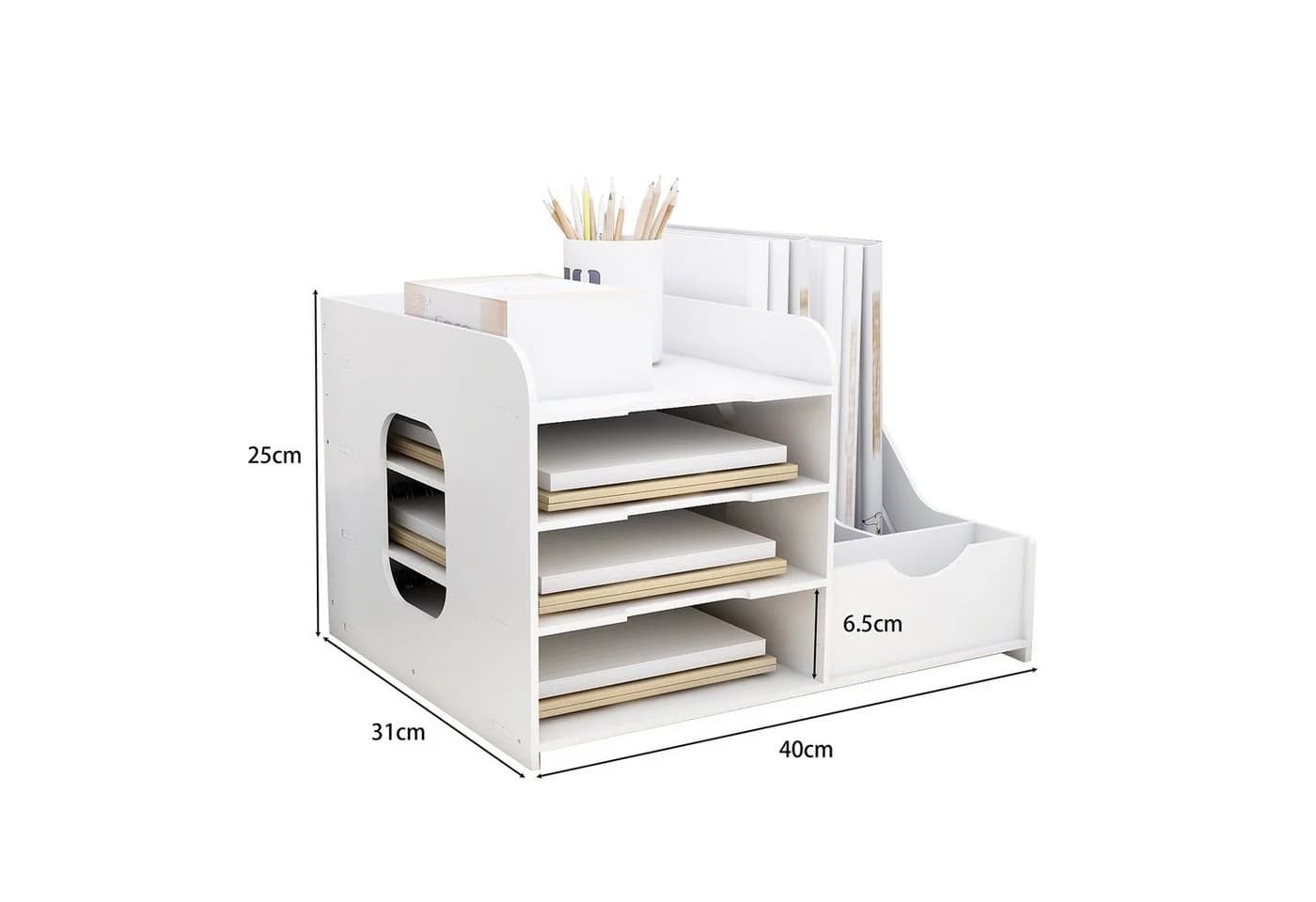 JEOBEST Regal-Schreibtisch Schreibtischorganizer Briefablage Stapelbar Dokumentenablage - Bild 5