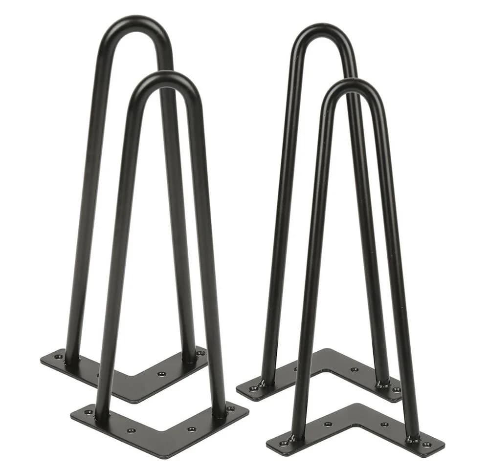 JEOBEST Tischbein 4er Set Haarnadel Metall Schwarz - Bild 3