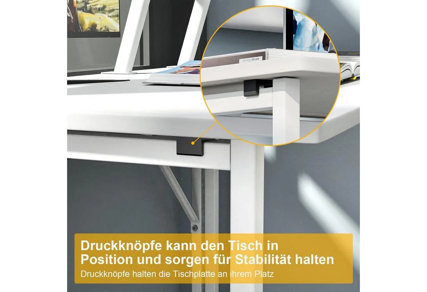 JEOBEST Kleiner Faltbarer Schreibtisch Platzsparend - Bild 5