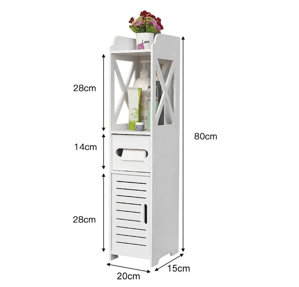 JEOBEST Badkommode Badezimmerschrank mit Toilettenpapierhalter - Bild 4