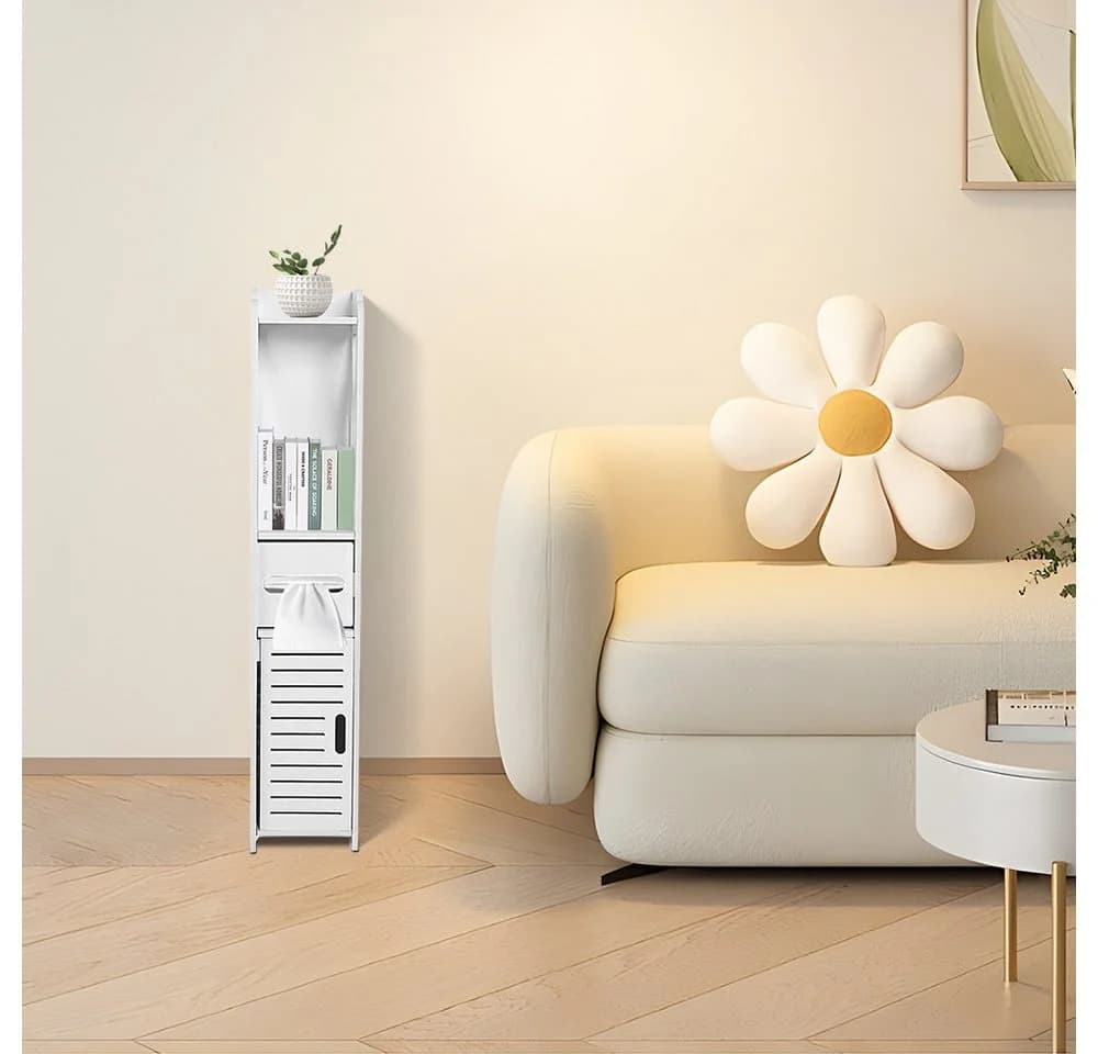JEOBEST Badkommode Badezimmerschrank mit Toilettenpapierhalter - Bild 5